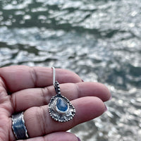 Midnight | Blue Kyanite Teardrop Sterling Silver Necklace - Sand and Snow Jewelry - Necklaces - One of a Kind