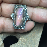 Pink Labrodite Sterling Silver Ring US Size 6 - Sand and Snow Jewelry - Rings - One of a Kind