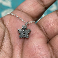 Mini Dainty Butterfly Sterling Silver Necklace MTO - Sand and Snow Jewelry - Necklaces - Made to Order