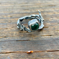 Cedar Square Green Onyx Sterling Silver Ring US Size 8.5 - Sand and Snow Jewelry - Rings - PNW 2