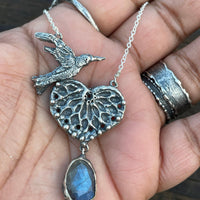 Forest Messenger Blue Labrodite Sterling Silver Necklace - Sand and Snow Jewelry - Necklaces - PNW 2