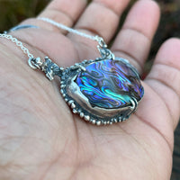 Mermaids Butterflies Paua Shell Sterling Silver Necklace - Sand and Snow Jewelry - Necklaces - PNW 2