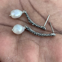Ashvem Pearl Stud Earrings - Sand and Snow Jewelry - Earrings - Ready to Ship