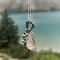 Rutilated Gold Quartz Ice Portal Sterling Silver Pendant - Sand and Snow Jewelry - Necklaces - One of a Kind