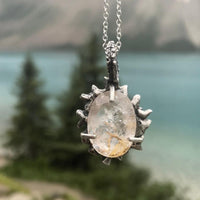 Rutilated Gold Quartz Ice Portal Sterling Silver Pendant - Sand and Snow Jewelry - Necklaces - One of a Kind