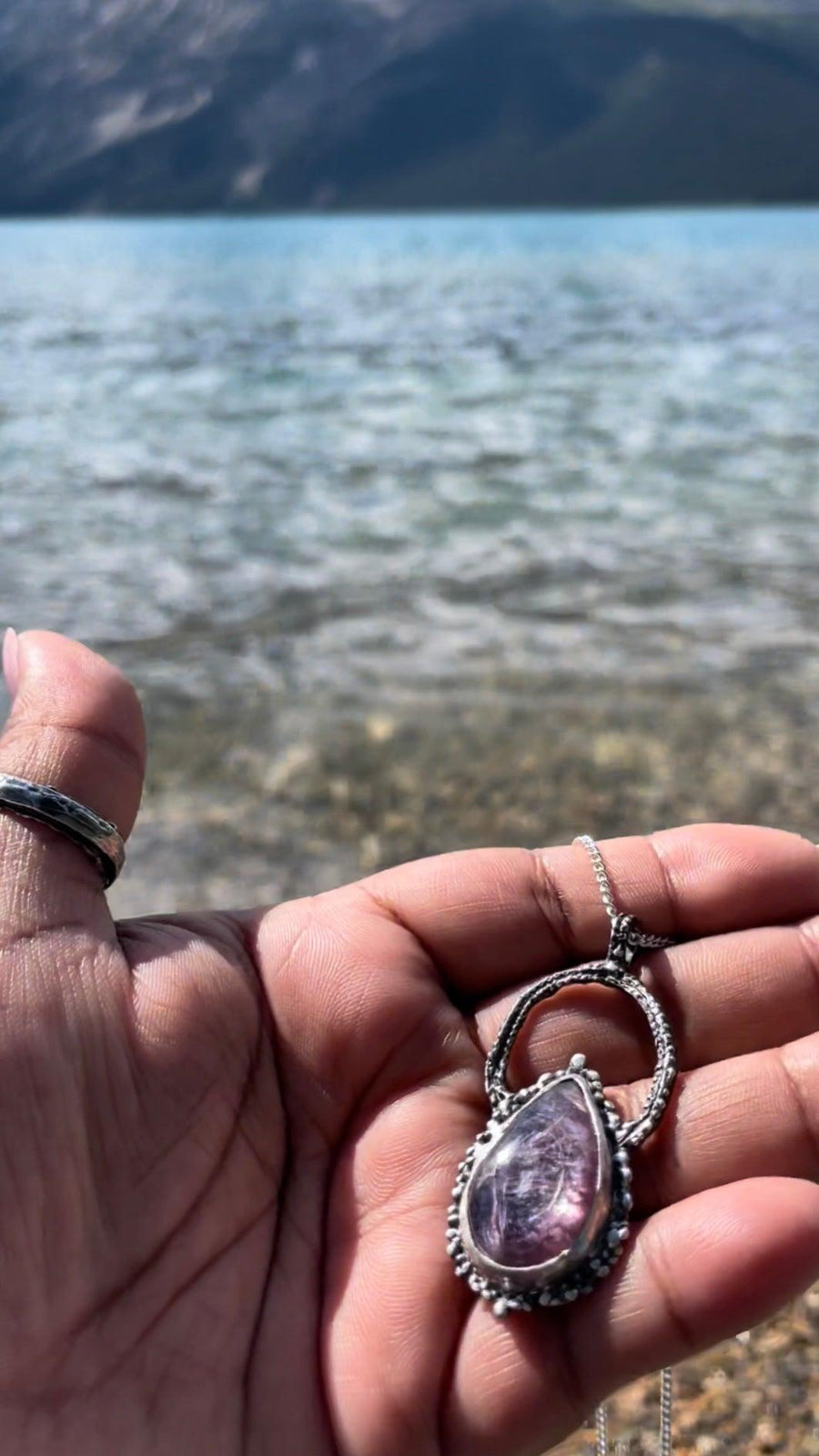 Kohara | Lepidolite Sterling Silver necklace - Sand and Snow Jewelry - Necklaces - One of a Kind