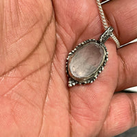 Faceted Rose Quartz Sterling Silver Necklace - Sand and Snow Jewelry - Necklaces - One of a Kind