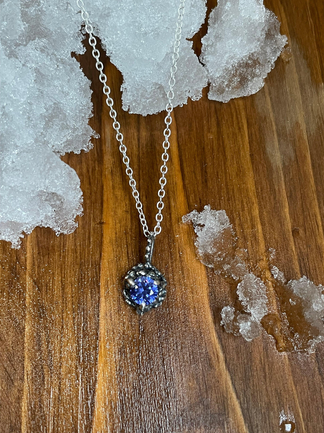 Droplets Small Birthstone Sterling Silver Bling Necklaces - Sand and Snow Jewelry