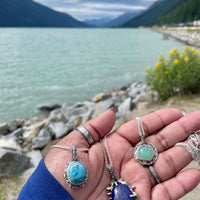 Lapis Lazuli Ice Portal Sterling Silver Pendant - Sand and Snow Jewelry - Necklaces - One of a Kind