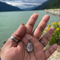 Faceted Rose Quartz Sterling Silver Necklace - Sand and Snow Jewelry - Necklaces - One of a Kind