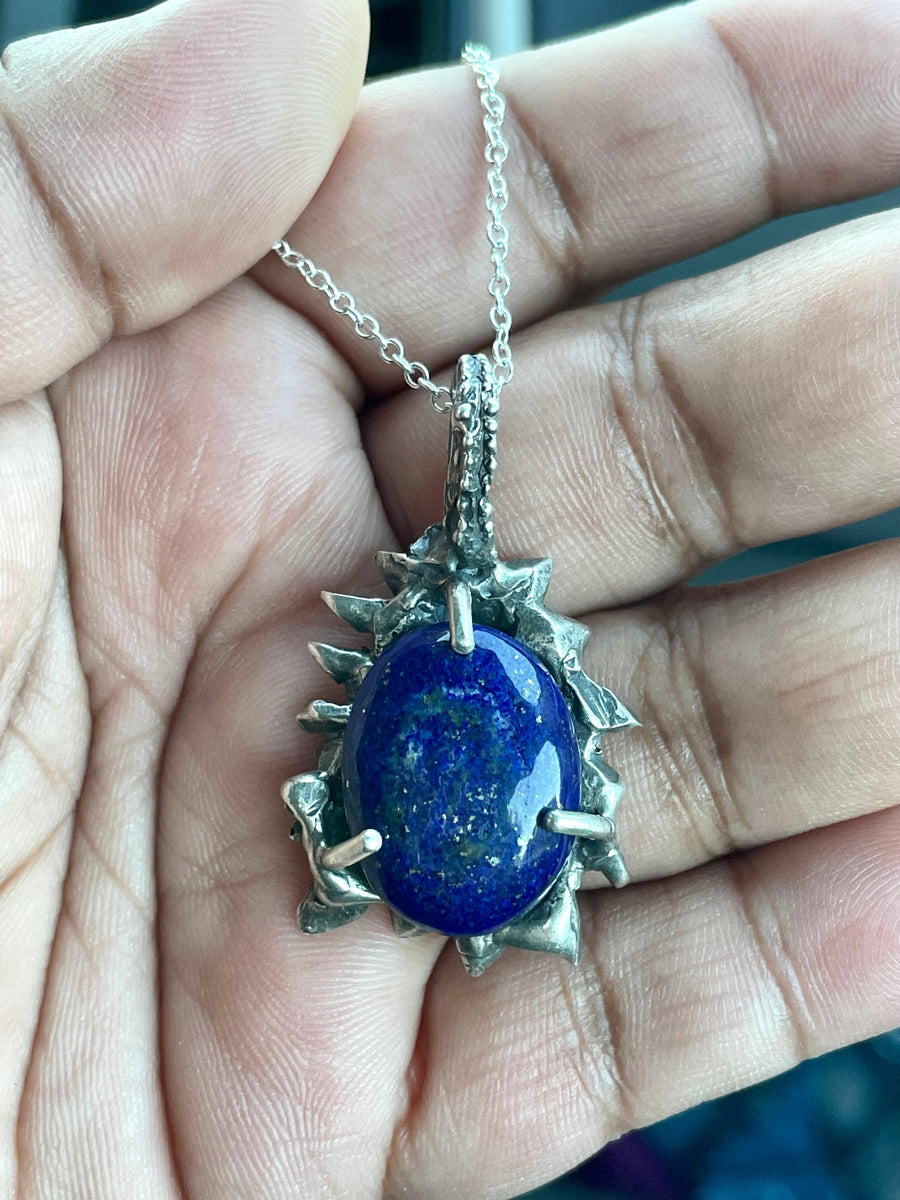 Lapis Lazuli Ice Portal Sterling Silver Pendant - Sand and Snow Jewelry - Necklaces - One of a Kind