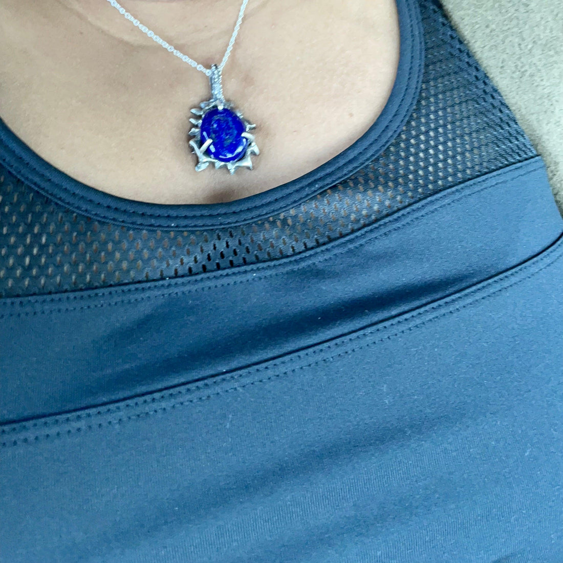 Lapis Lazuli Ice Portal Sterling Silver Pendant - Sand and Snow Jewelry - Necklaces - One of a Kind