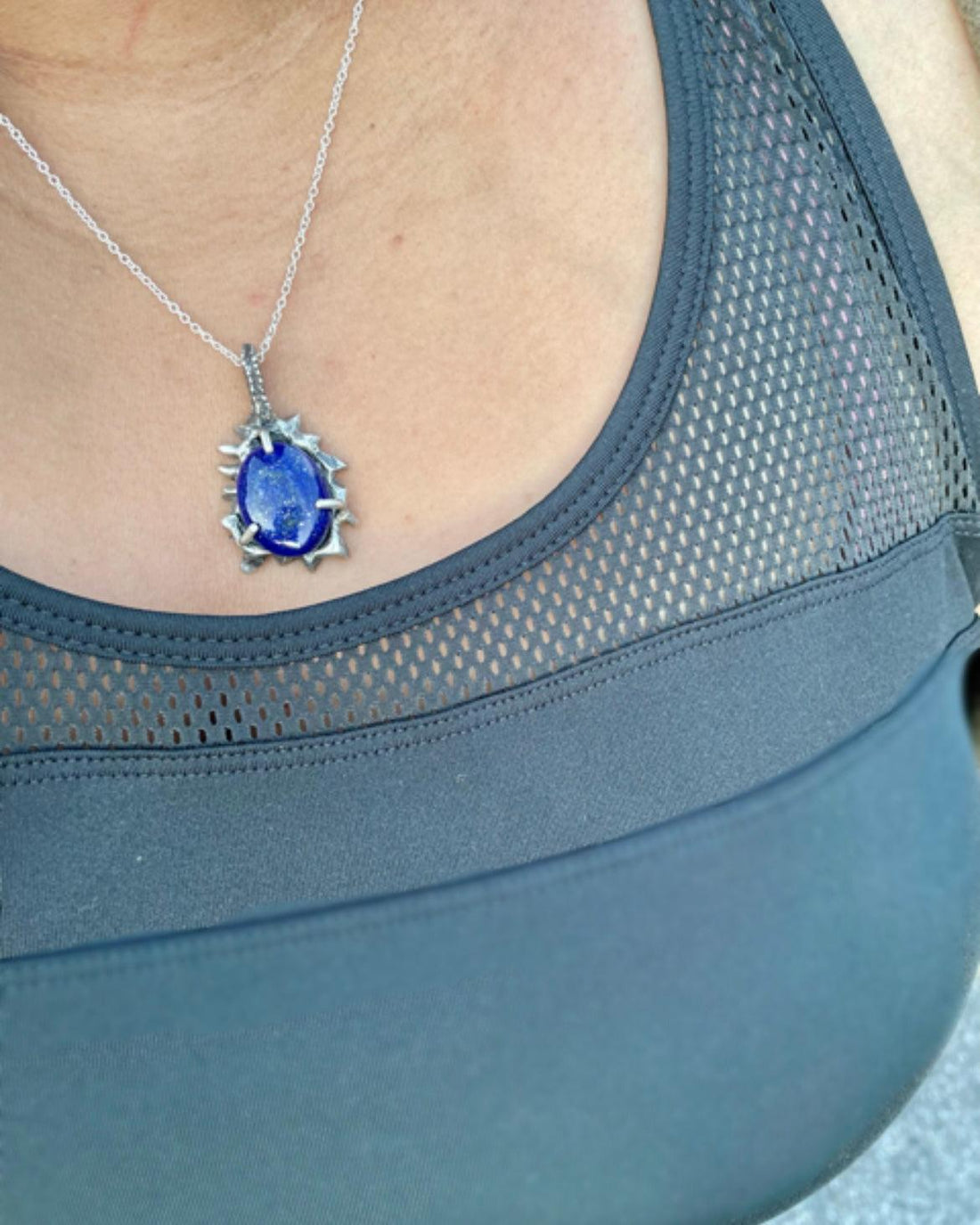 Lapis Lazuli Ice Portal Sterling Silver Pendant - Sand and Snow Jewelry - Necklaces - One of a Kind