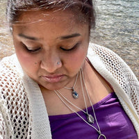 Midnight | Blue Kyanite Teardrop Sterling Silver Necklace - Sand and Snow Jewelry - Necklaces - One of a Kind