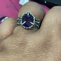 Ariel Amethyst Sterling Silver Ring US Size 11 - Sand and Snow Jewelry - Rings - Ready to Ship