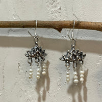 Lotus Pearl Boho Sterling Silver Earrings - Sand and Snow Jewelry