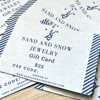 Gift Card | Gift Voucher | Handmade Jewelry Gift Certificate - Sand and Snow Jewelry - Gift Cards - Unisex