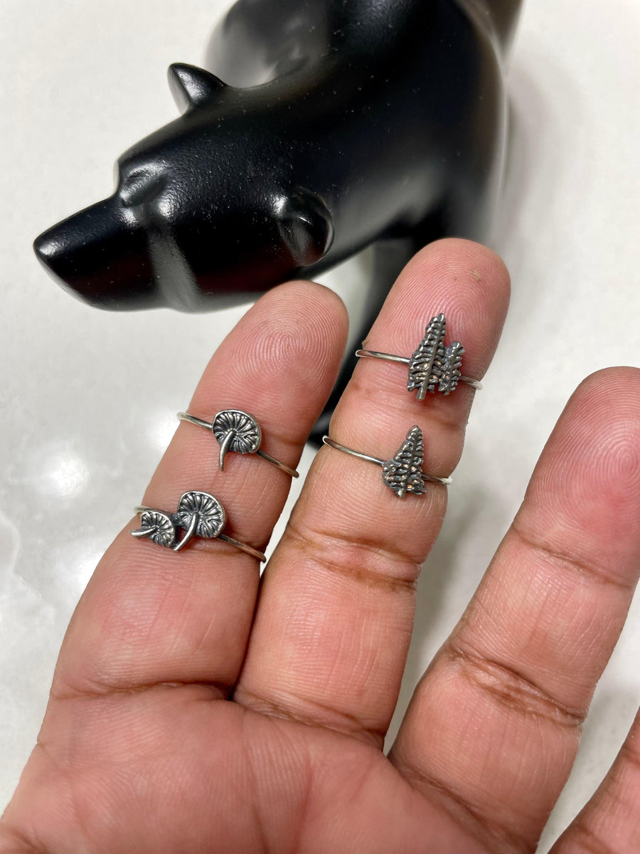 Mini Mushroom Sterling Silver Rings - Sand and Snow Jewelry - Rings - Ready to Ship
