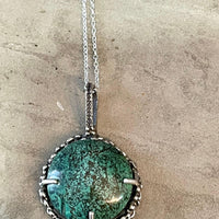 Hubei Turquoise Sterling Silver Necklace - Sand and Snow Jewelry - Necklaces - One of a Kind