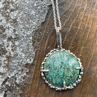Hubei Turquoise Sterling Silver Necklace - Sand and Snow Jewelry - Necklaces - One of a Kind