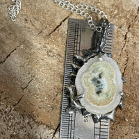 Ice Map Necklace dimensions on scale. Necklace Bohemian necklace Bold necklace Beautiful necklace Sterling silver necklace Goddess necklace Sexy necklace Textured necklace Statement necklace Unique necklace  Cosmic necklace White Solar Quartz Necklace