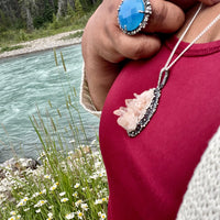 Rose Quartz Crystal Sterling Silver Necklace - Sand and Snow Jewelry - Necklaces - One of a Kind