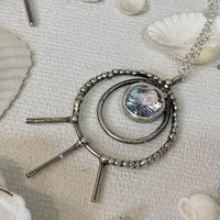 Shakti Large Round Bling Sterling Silver Necklaces - Sand and Snow Jewelry