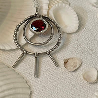 Shakti Large Round Bling Sterling Silver Necklaces - Sand and Snow Jewelry