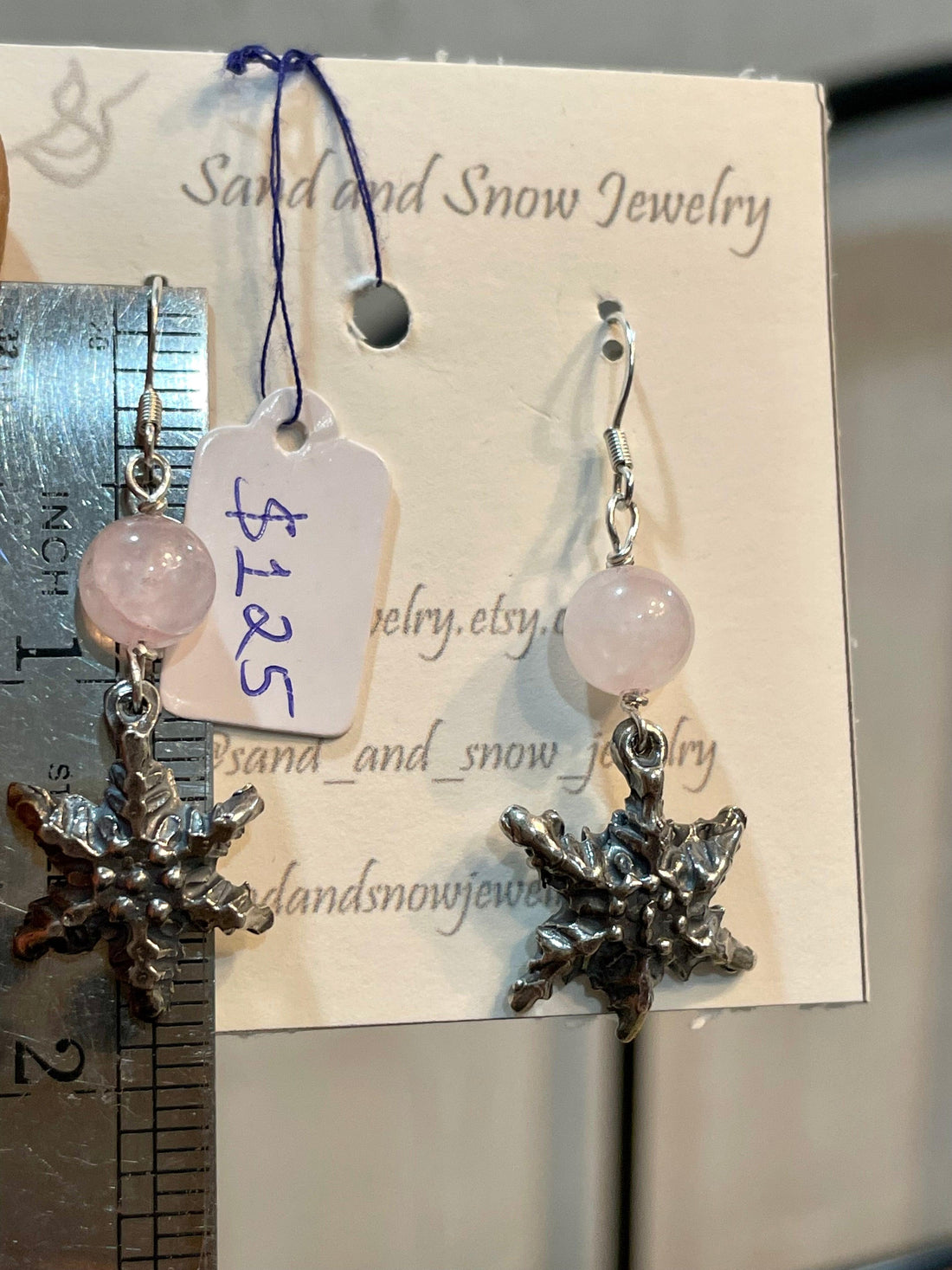 Snowflake Sterling Silver Earrings - Sand and Snow Jewelry