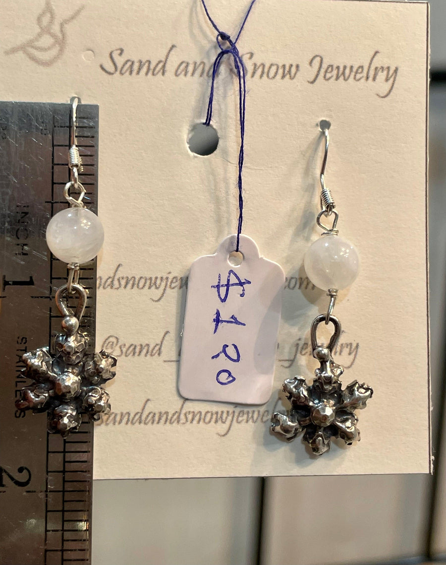 Snowflake Sterling Silver Earrings - Sand and Snow Jewelry