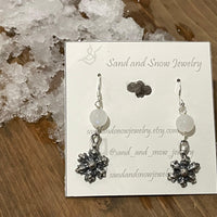 Snowflake Sterling Silver Earrings - Sand and Snow Jewelry